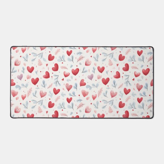 Aquarelle Whimsical Coeurs et Motif Feuille (Recto)