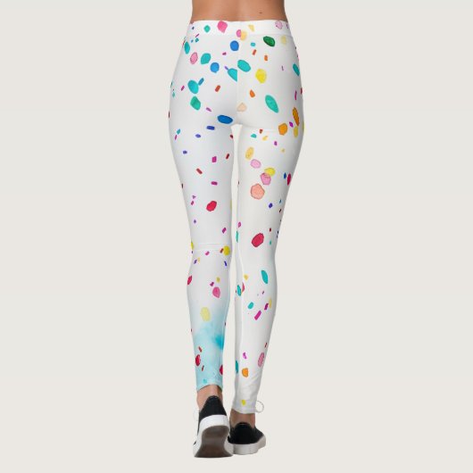 Aquarelle Whimsical Confetti Leggings Design (Dos)