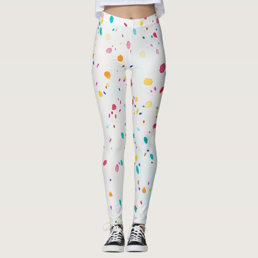 Aquarelle Whimsical Confetti Leggings Design (Devant)