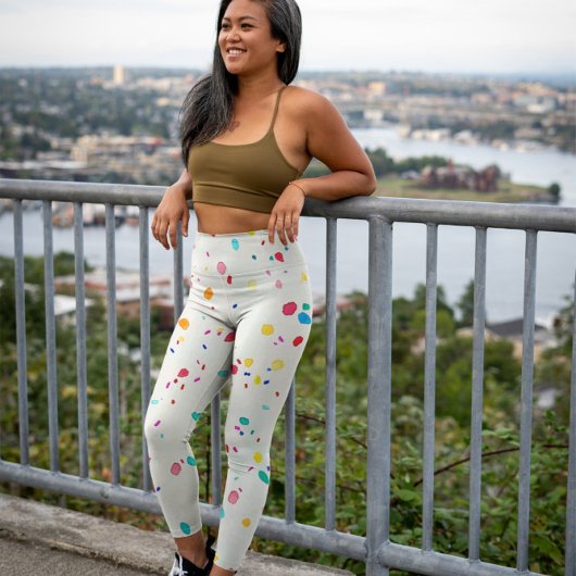 Aquarelle Whimsical Confetti Leggings Design