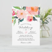 Aquarelle Whimsical Faire-part de mariage botaniqu (Debout devant)