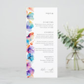 Aquarelle Whimsical Floral Flat Menu Mariage (Debout devant)
