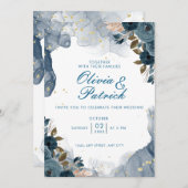 Aquarelle Whimsical Floral Wedding Invitations (Devant / Derrière)