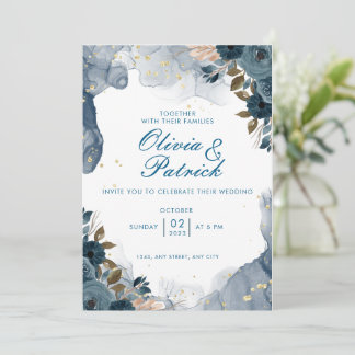 Aquarelle Whimsical Floral Wedding Invitations