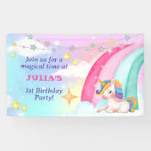 Aquarelle Whimsical Rainbow Unicorn Party bannière (Horizontal)