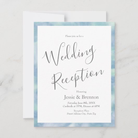 Aquarelle 'Whispy Mint Blue' Invitation Abstraite (Devant)