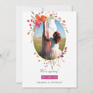 Aquarelle Wildflower Fotoaankondiging Aankondiging