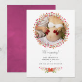 Aquarelle Wildflower Fotoaankondiging Aankondiging (Voorkant / Achterkant)