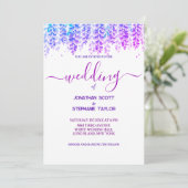 Aquarelle Wisteria Purple Faire-part de mariage (Debout devant)