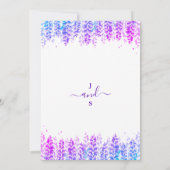Aquarelle Wisteria Purple Faire-part de mariage (Dos)