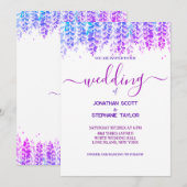Aquarelle Wisteria Purple Faire-part de mariage (Devant / Derrière)