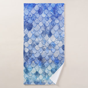 Aquarelle Wonky Ocean Blue Parties scintillant sir