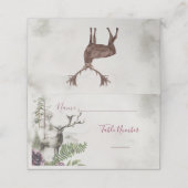Aquarelle Woodland Forest Cartes de table de cerfs (Extérieur déplié)