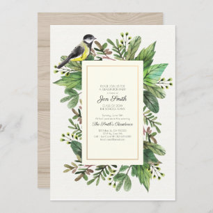 Aquarelle. Woodsy. Invitation à la fête de la remi