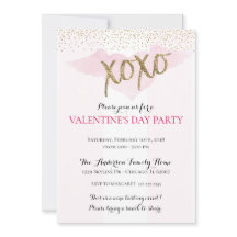 Aquarelle XOXO Invitations de la Saint Valentin