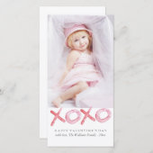 Aquarelle XOXO Saint Valentin Carte photo (Devant / Derrière)