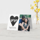 Aquarelle XOXO Valentin Carte photo - Noir (Fleur jaune)