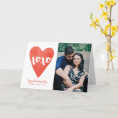 Aquarelle XOXO Valentin Carte photo - Rouge (Fleur jaune)