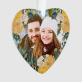 Aquarelle Yellow Roses Couple Photo Noël (devant)