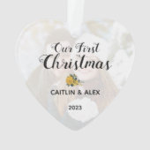 Aquarelle Yellow Roses Couple Photo Noël (dos)