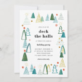 Aquarelles Arbres Noël Invitation (Devant)