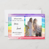 Aquarelles arc-en-ciel mariage faire-part de sauve (Devant)