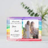 Aquarelles arc-en-ciel pour mariage, faire-part de (Debout devant)