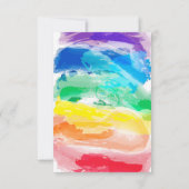 Aquarelles arc-en-ciel pour mariage, faire-part de (Dos)