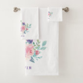 Aquarelles colorées Fleurs Bouquet Monogramme (En situation)