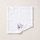 Aquarelles colorées Fleurs Bouquet Monogramme (Gant de toilette)
