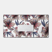 Aquarelles Crimson Floral sur blanc (Clavier et souris)