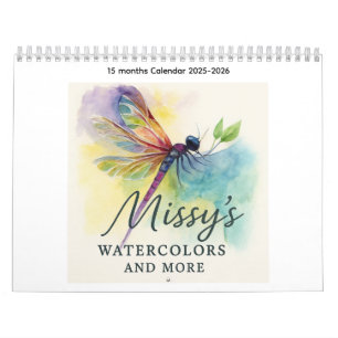 Aquarelles de Missy et plus de 15 mois Calendrier