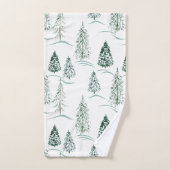 Aquarelles de Noël. Forêt d'hiver. (Serviette à main)