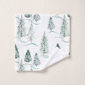 Aquarelles de Noël. Forêt d'hiver. (Gant de toilette)