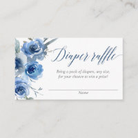 Aquarelles florales bleues garçon disquette cartes
