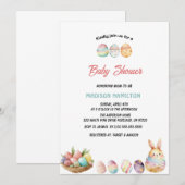 Aquarelles OEufs de pâques baby shower Invitation (Devant / Derrière)