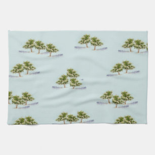 Aquarelles sur les serviettes de thé