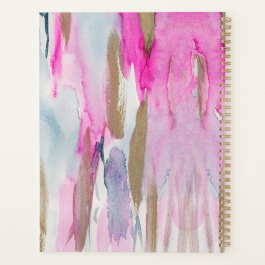 Aquarelles Traits Élégants Rose Bleu Moderne (Dos)