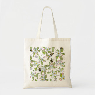 Aquarelpatroon tuinen bloeien en hommels tote bag
