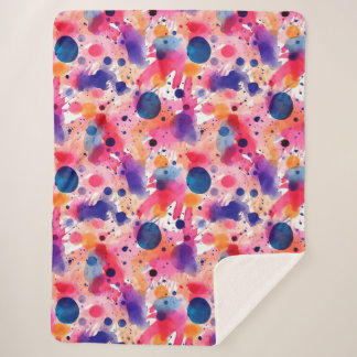 aquarelspatten sherpa deken