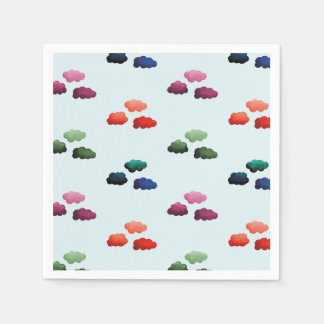 Aquarelwolken met verschillende kleuren servet