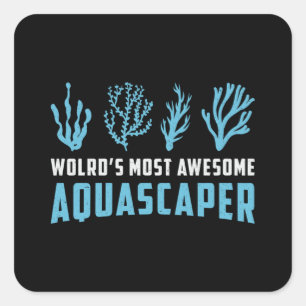 Aquaristen Wereld Meest Aquascaper Retro Aquarium Vierkante Sticker