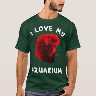 Aquaristics Ik hou van mijn aquarium met vechtende T-shirt
