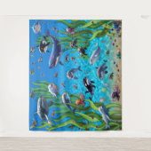 Aquarium 1 partie fond tapisserie murale (Devant)