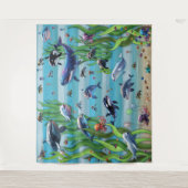 Aquarium 3 Parties fond de mur Tapisserie (Devant)