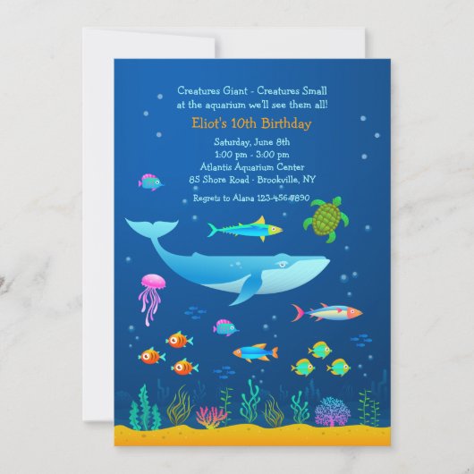 Aquarium Adventure Invitation (Devant)