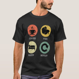 Aquarium Aquarist Eet Slaap Vis Herhaal Aquarianer T-shirt