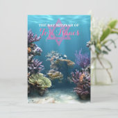 Aquarium Bat Mitzvah Uitnodiging (Staand voorkant)