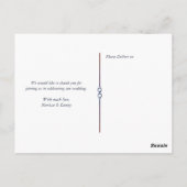 Aquarium-Blauw Hout en Kant bruiloft Dank u Briefkaart (Achterkant)