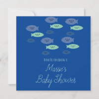 Aquarium Blue Baby shower van vissen zwemmen Harte